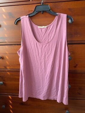 Peruvian Connection Sleeveless Scoop Tank Top in Dusty Rose